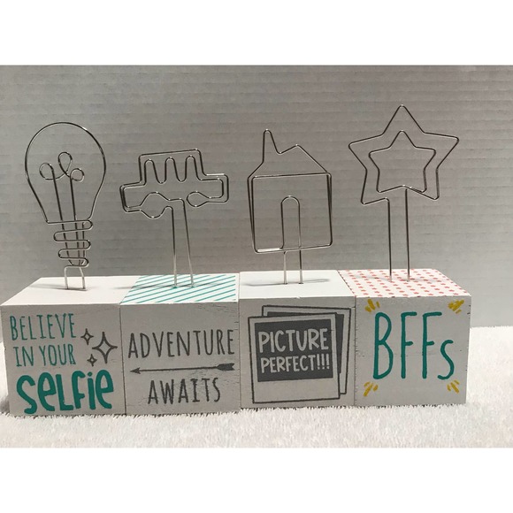 NEW Chalk Couture  Block Photo Holders Car,‎ Star, House and Lightbulb - Picture 3 of 17